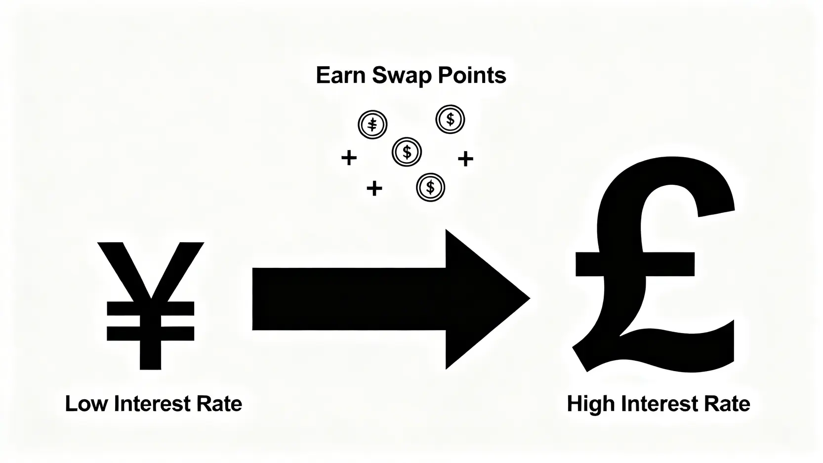 英ポンド/円の金利差取引(キャリートレード)の仕組みを示した概念図
