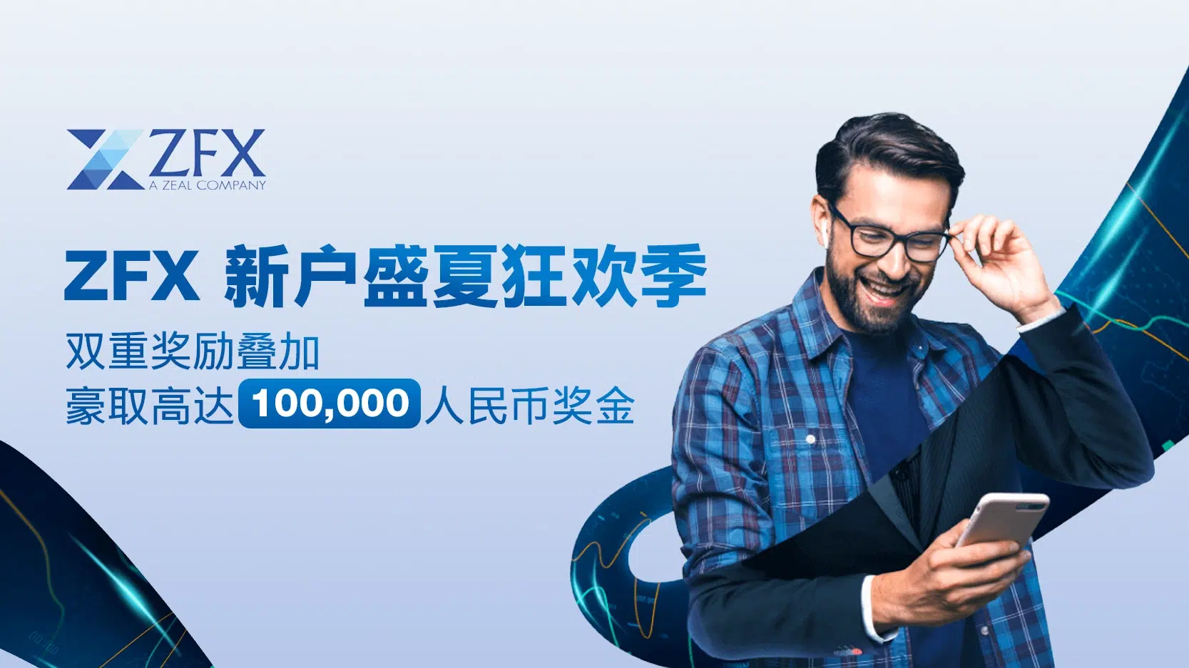 ZFX New Customer Summer Party Double rewards, win up to 100,000 RMB in prizes!