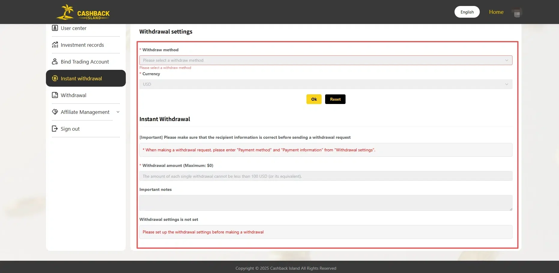 Instant withdrawal 1 e1760757285558 How to Use the Member Center