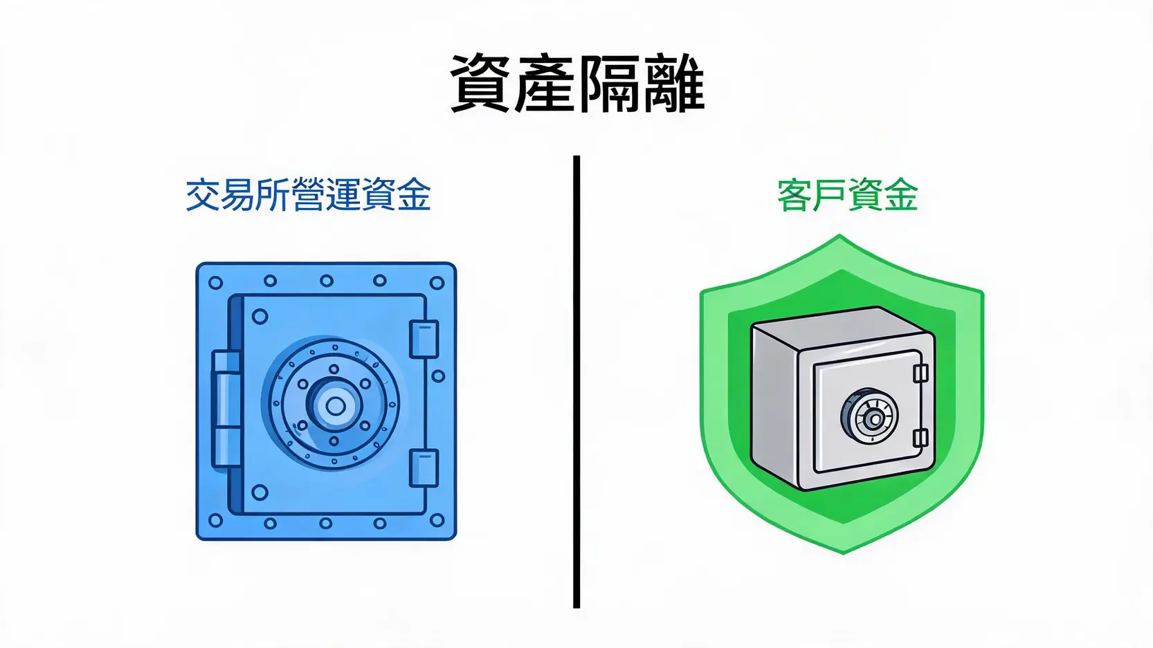 香港 SFC 合规交易所客户资产隔离与冷钱包存储机制示意图