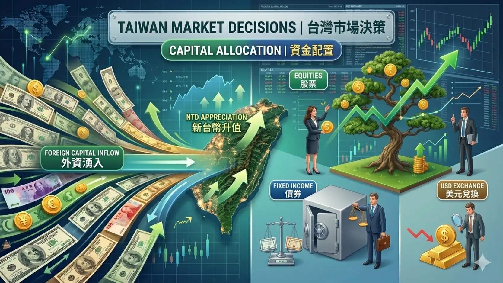 台币升值、热钱涌入！投资人行动指南：现阶段该买股、买债还是换美元？